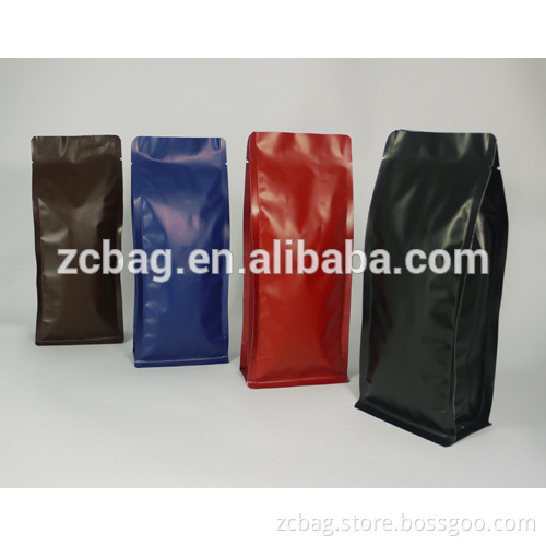 Factory directly Manufacture quad side seal gusset flat bottom standup box pouch,square bottom Pouch zipper lock